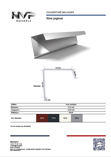 Fiches technique et téléchargement Rive pignon